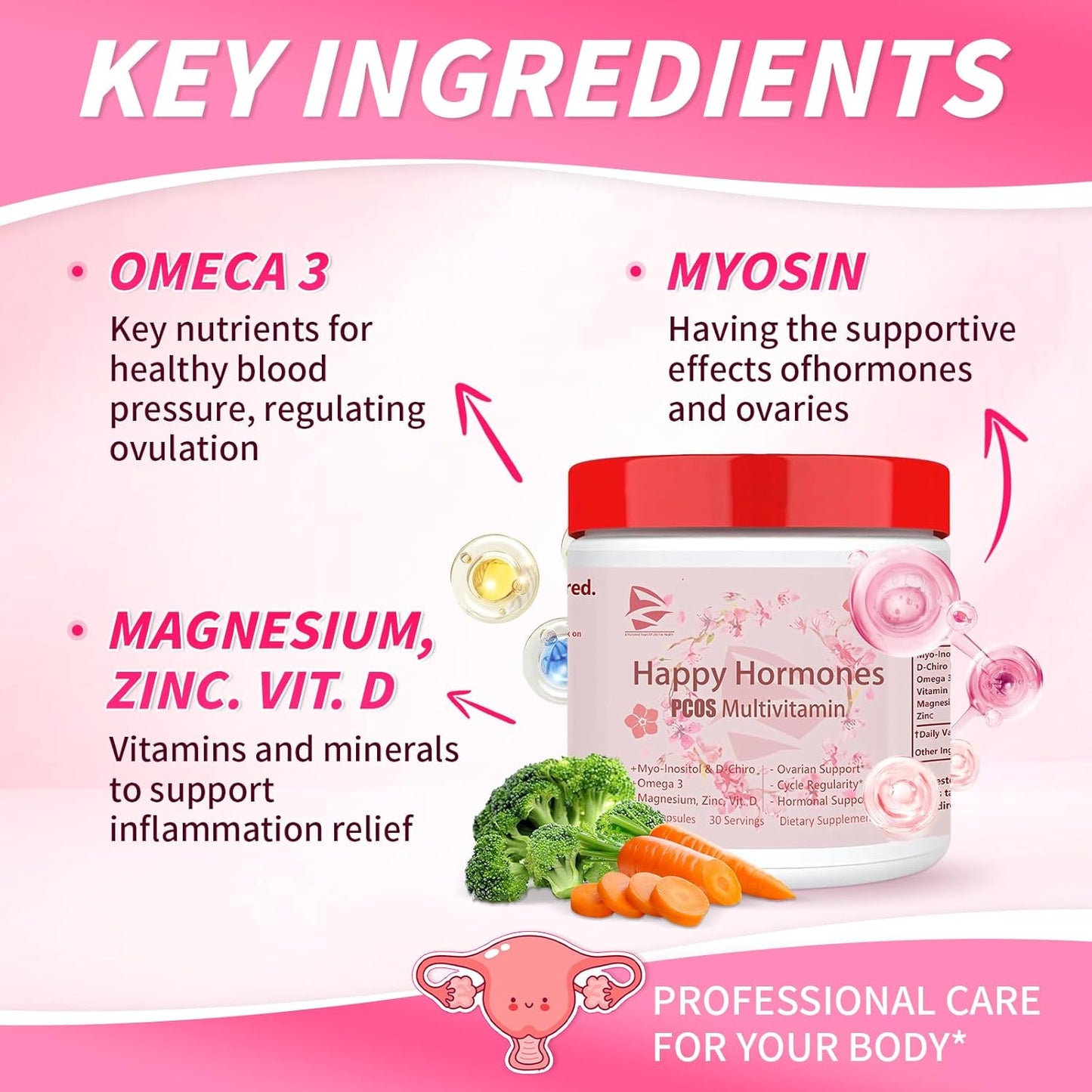 HAIION PCOS Multivitamin 2024: Hormone Balance & Menopause Support - 360 Capsules (3 Pack)