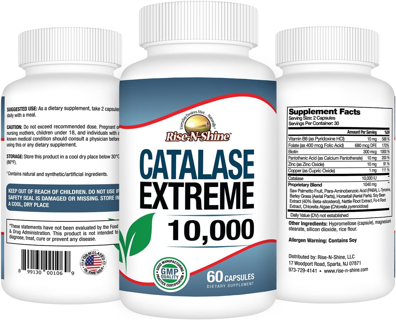 Hair Growth Supplement with Catalase Extreme 10,000, Saw Palmetto, Biotin, Fo-Ti, PABA - Strong Hair Formula - 60 Capsules