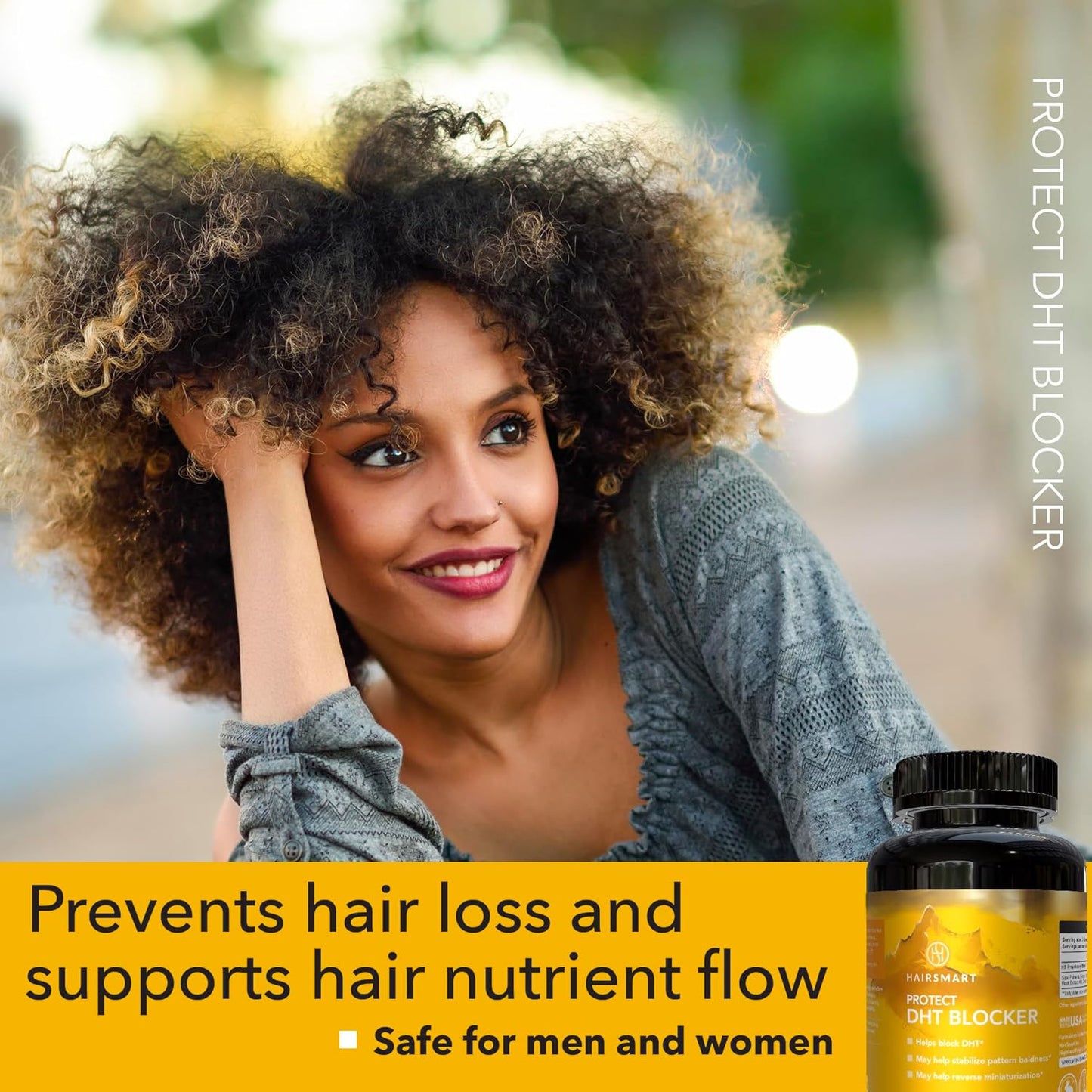 Hair ReGrowth Vitamins for Men - DHT Blocker Supplement with Saw Palmetto, Nettle, Green Tea, Pygeum Bark, Pumpkin Seed - Gluten-Free Formula - 60 Count