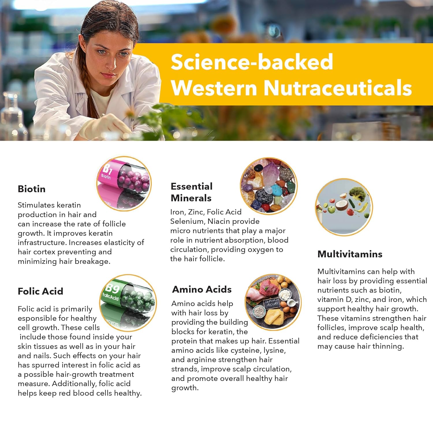 Hair ReGrowth Vitamins for Men - DHT Blocker Supplement with Saw Palmetto, Nettle, Green Tea, Pygeum Bark, Pumpkin Seed - Gluten-Free Formula - 60 Count