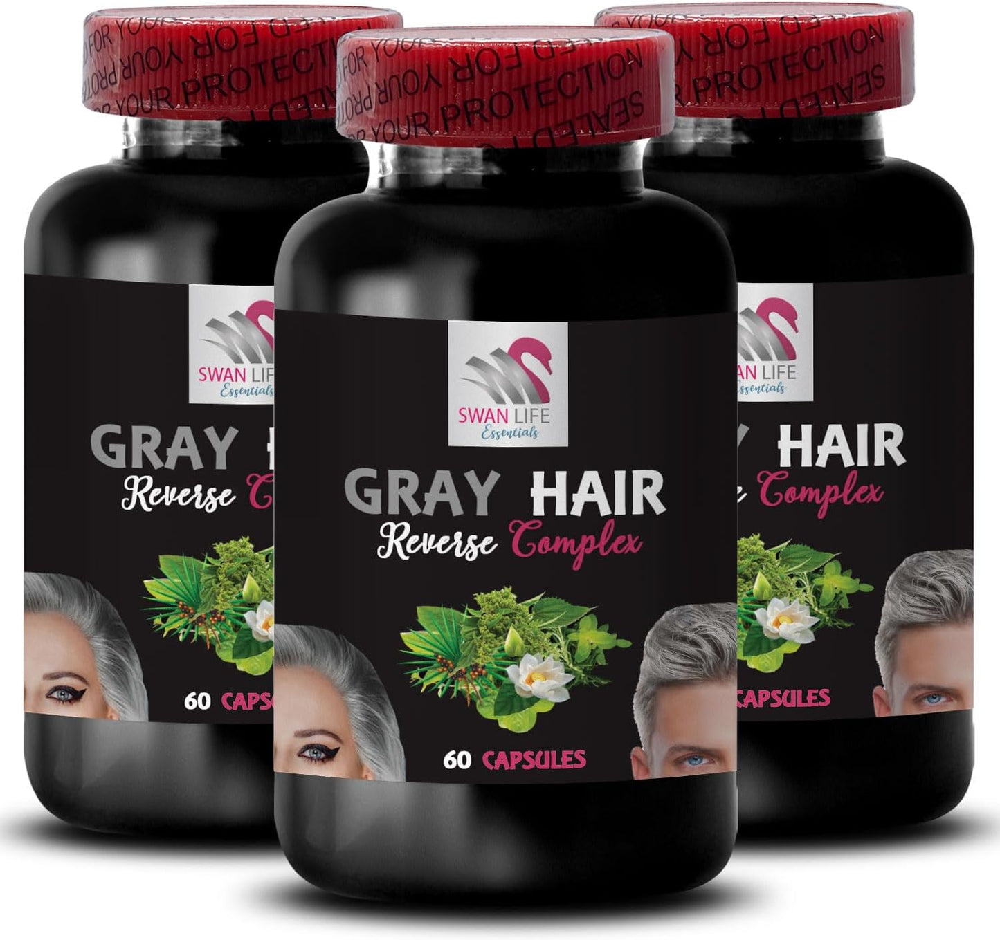 Hair Rejuvenation Complex with Biotin for Gray Hair Reverse - Youthful Tone Formula with Natural Ingredients - 180 Capsules