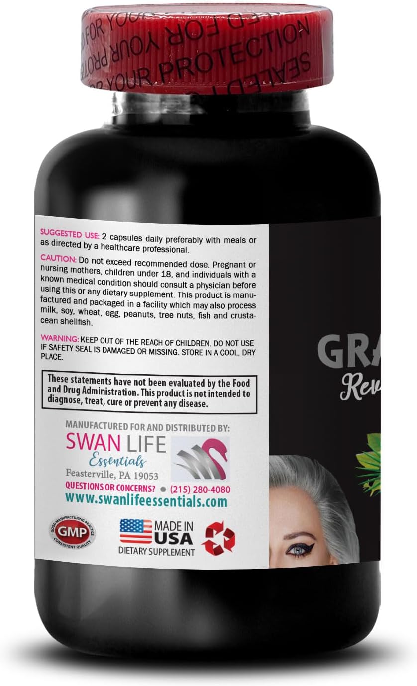 Hair Rejuvenation Complex with Biotin for Gray Hair Reverse - Youthful Tone Formula with Natural Ingredients - 180 Capsules
