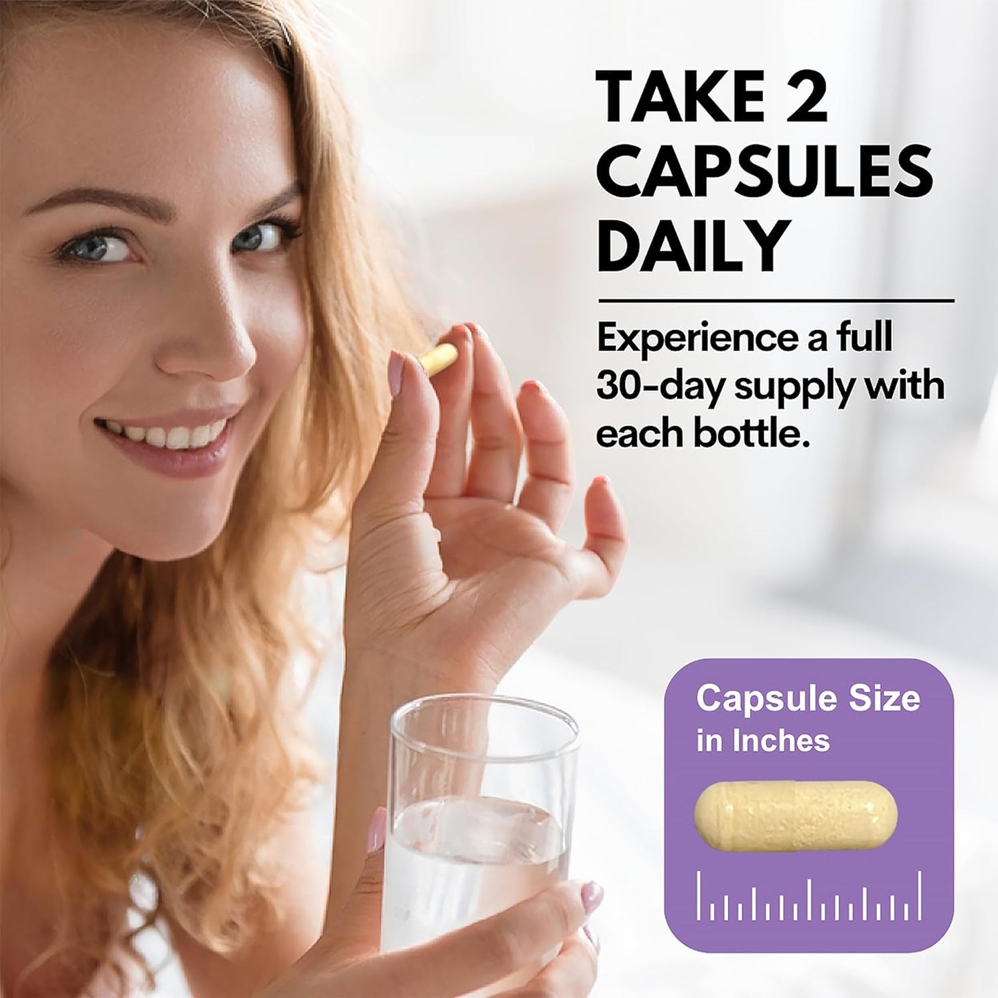 Hair, Skin, and Nails Vitamins with Biotin 25000 mcg, Hyaluronic Acid, Collagen, Keratin - USA Made, Third Party Tested - 60 Capsules