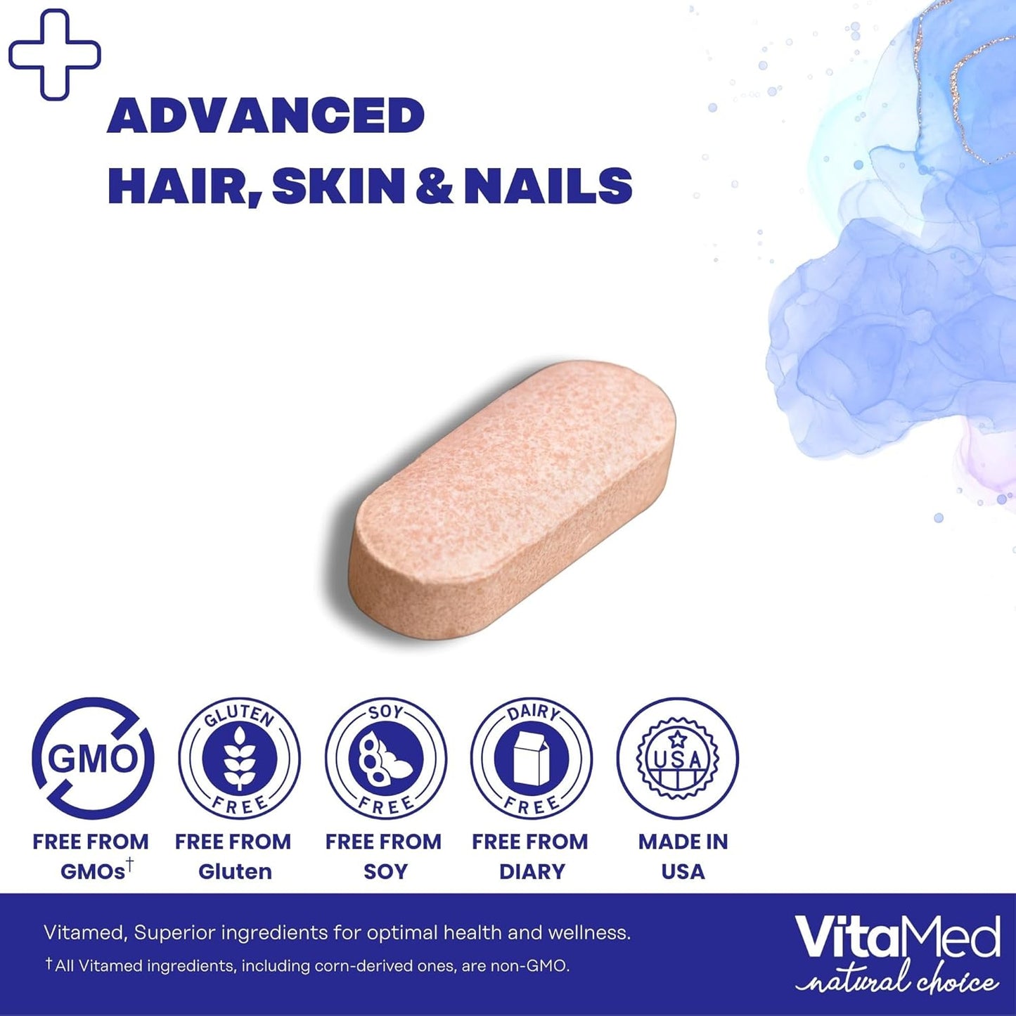 Hair, Skin, and Nails Vitamins with Biotin 5000mcg, Collagen, and Zinc for Hair Growth and Strong Nails - 60 Tablets