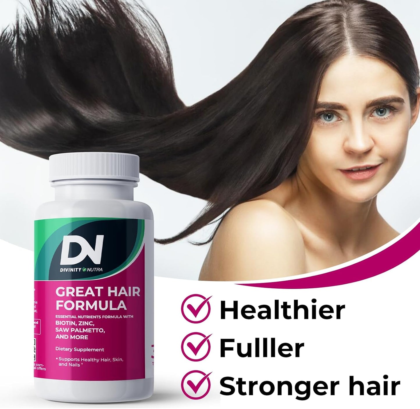 Hair Skin and Nails Vitamins with Biotin for Faster Hair Growth - 30 Tablets - Made in USA