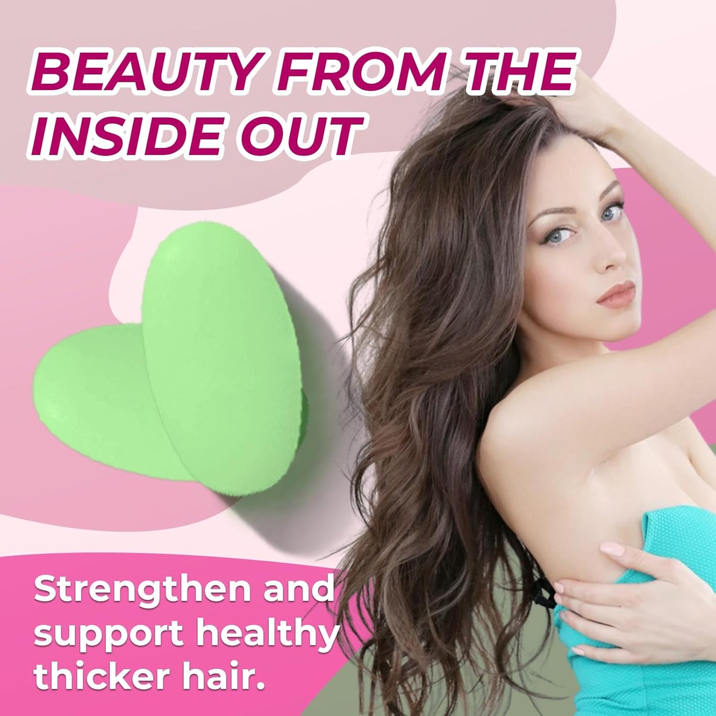 Hair Skin and Nails Vitamins with Biotin for Faster Hair Growth - 30 Tablets - Made in USA