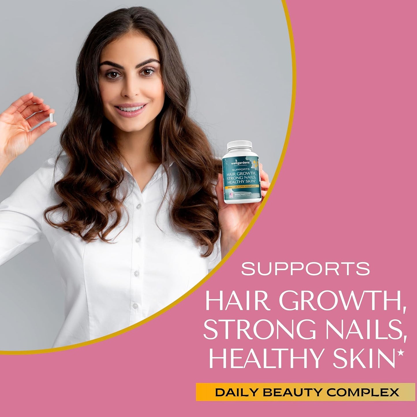Hair, Skin, and Nails Vitamins with Biotin for Women and Men - Supports Hair Growth, Strong Nails, Healthy Skin - 1 Month Supply of Extra Strength 78,1119mcg Formula for Ages 18+