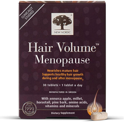 Hair Volume Menopause Supplement for Women - Promotes Healthy Hair Growth During & After Menopause, Nourishes Mature Hair, 30 Tablets