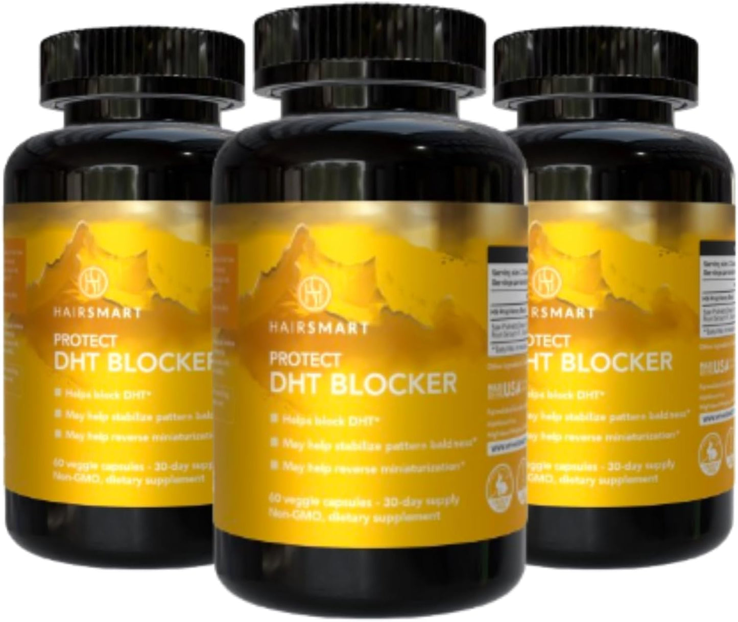 HairSmart DHT Blocker Supplement for Men - Hair Regrowth Vitamins with Saw Palmetto, Stinging Nettle, Green Tea, Pygeum Bark & Pumpkin Seed - Gluten-Free Formula (180 Count)
