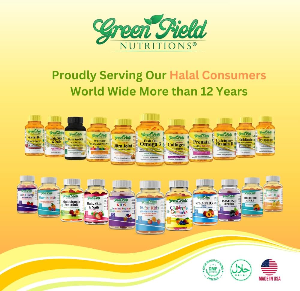 Halal Biotin Gummies for Hair, Skin, and Nails - Greenfield Nutritions - 90 Gummies