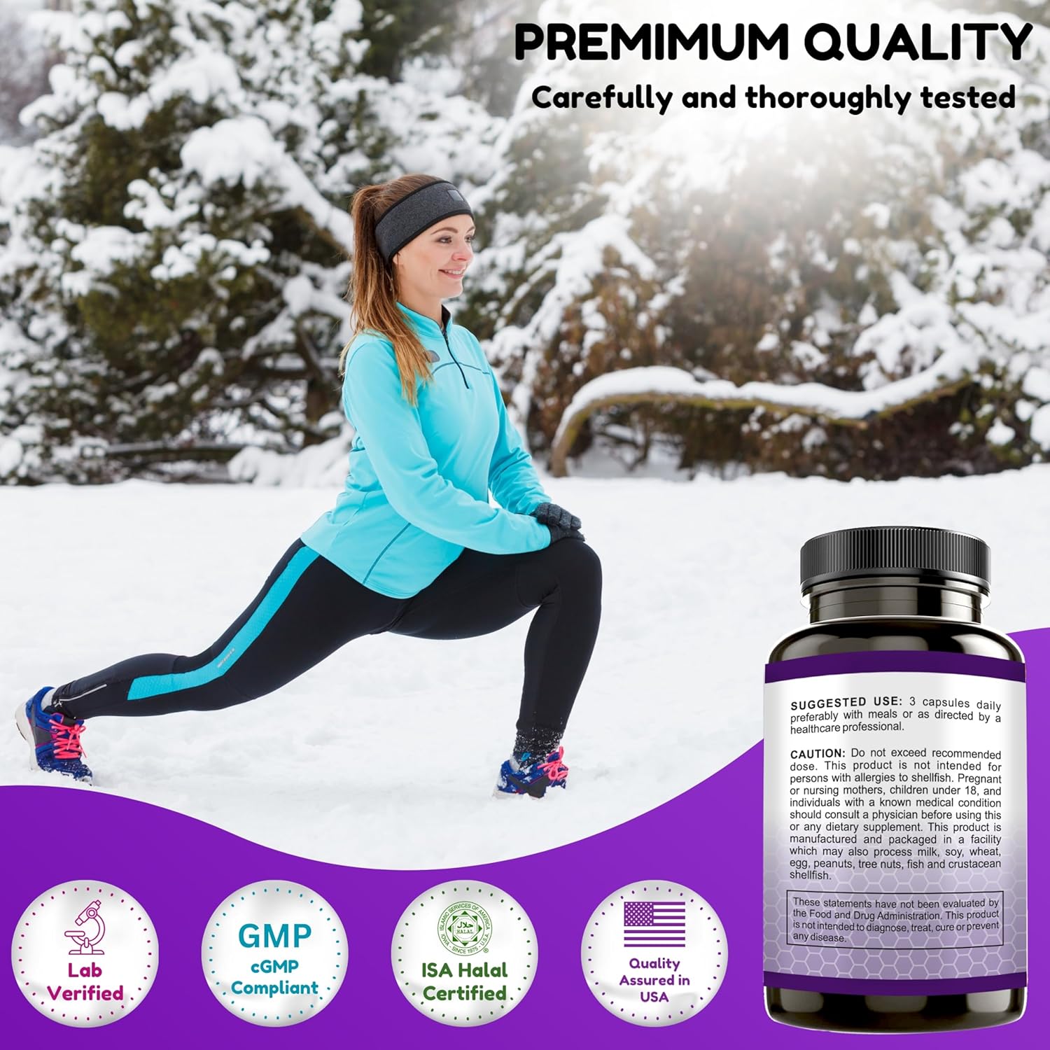 Halal Joint Support Supplement with Glucosamine, Chondroitin, and MSM - 2820mg, 30 Servings, Non-GMO