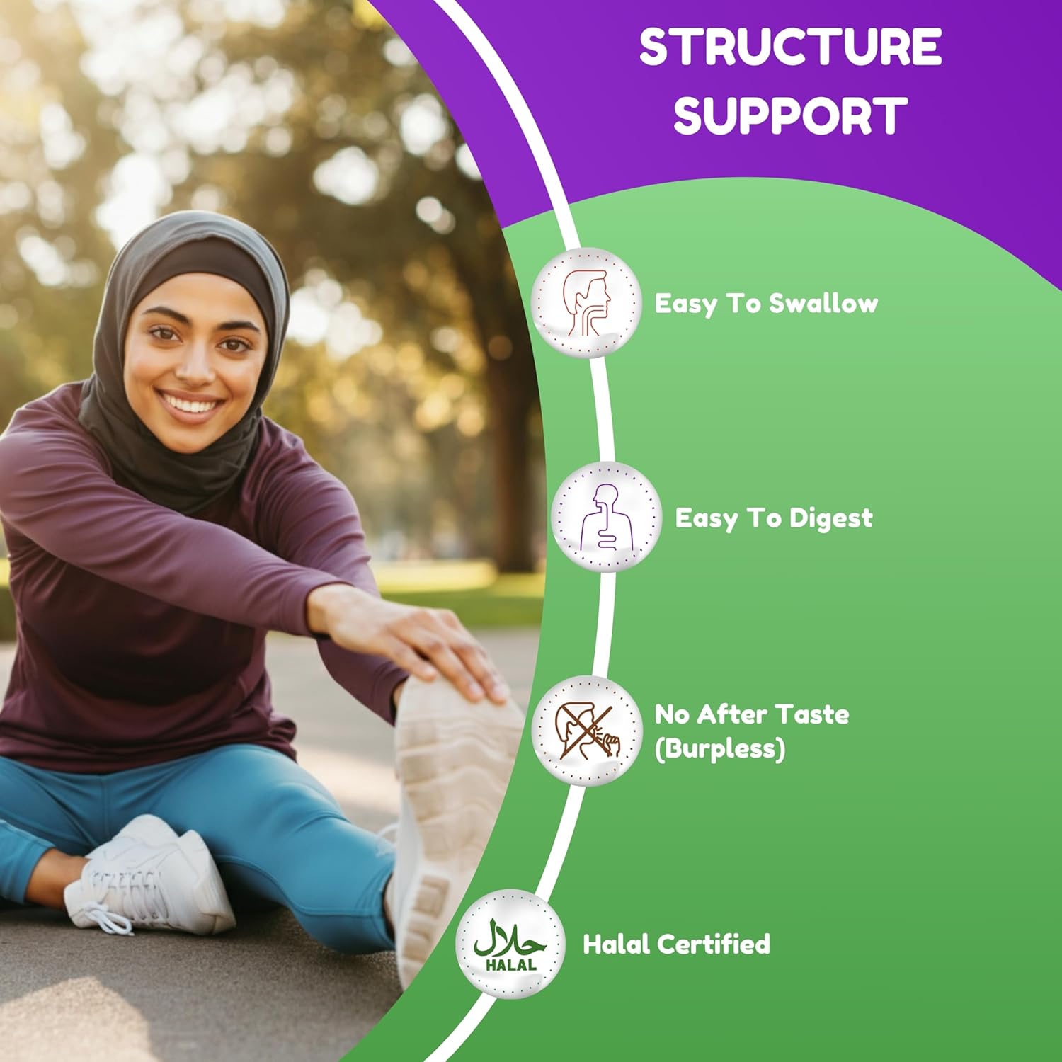 Halal Joint Support Supplement with Glucosamine, Chondroitin, and MSM - 2820mg, 30 Servings, Non-GMO