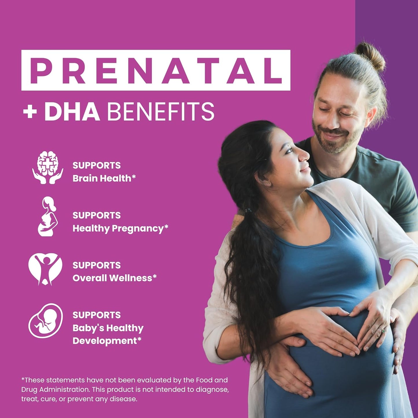 Halal Prenatal Vitamins with DHA, Folic Acid, Iron, and Ginger for All Pregnancy Stages - 60 Softgels, Non-GMO, Gluten Free - USA Made