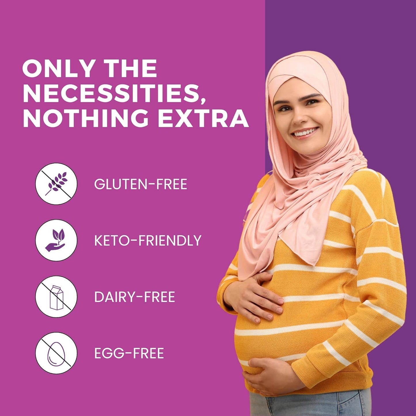 Halal Prenatal Vitamins with DHA, Folic Acid, Iron, and Ginger for All Pregnancy Stages - 60 Softgels, Non-GMO, Gluten Free - USA Made