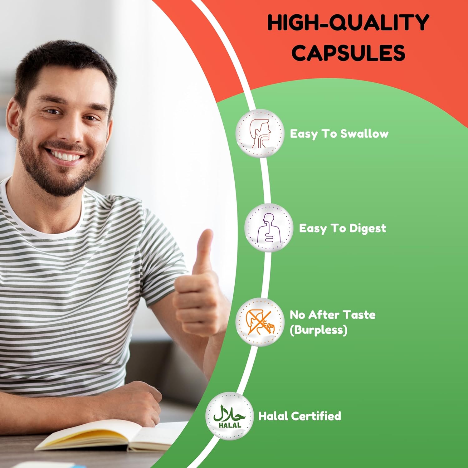 Halal Thyroid Support Supplement with B12, Iodine, and Selenium for Energy, Metabolism, and Focus - 30 Servings