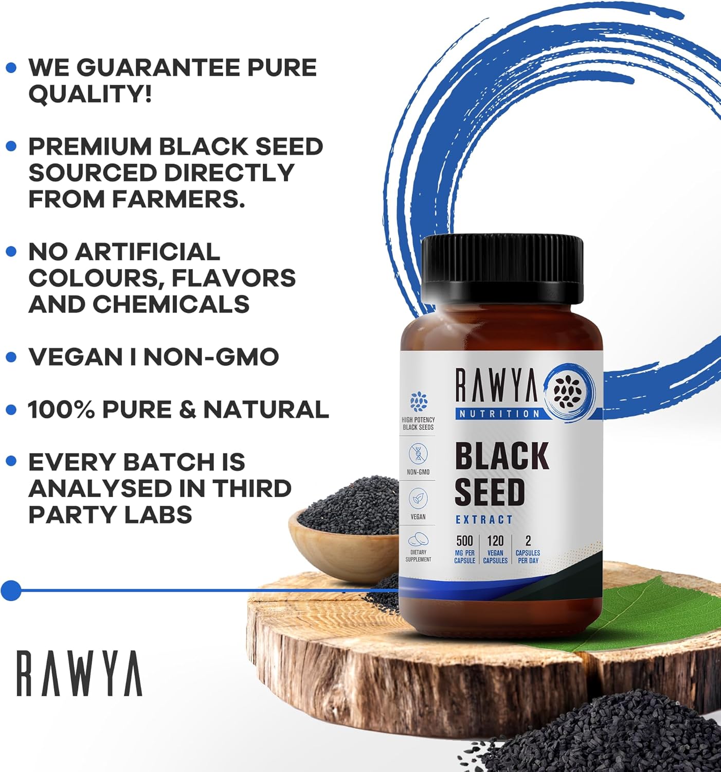 Halal Vegan Black Seed Extract Capsules - 500mg Nigella Sativa Powder for Wellness, Flexibility, Radiant Skin - Pure & Natural Supplement - 120 Caps