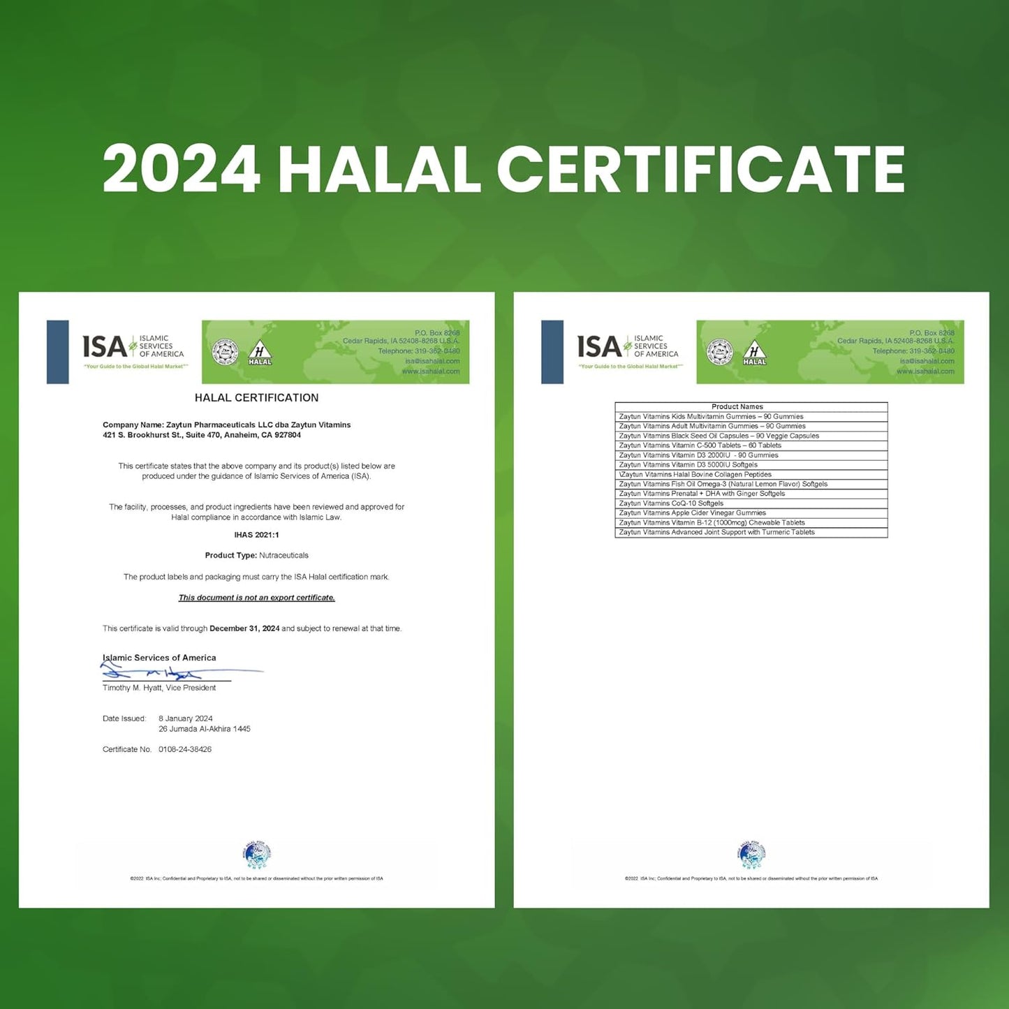 Halal Vitamin C Tablets with Rose HIPS, Immune Support, Antioxidant, Citrus Bioflavonoids - Vegan & Gluten-Free - 2 Months Supply