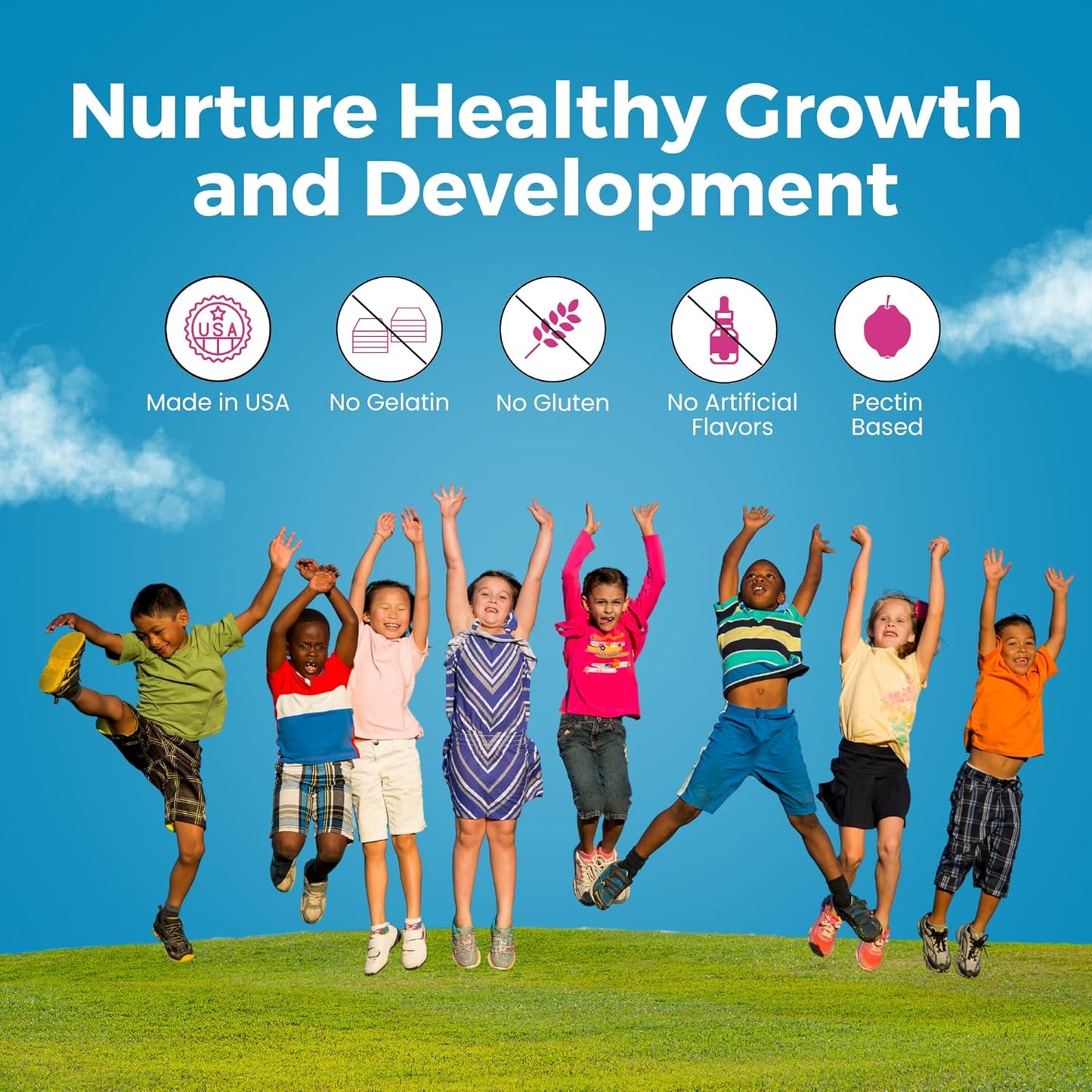 Halal Zaytun Vitamins Multivitamin Gummies for Kids and Adults, Daily Nutritional Support, Vegetarian, Energy & Growth Support - Made in USA