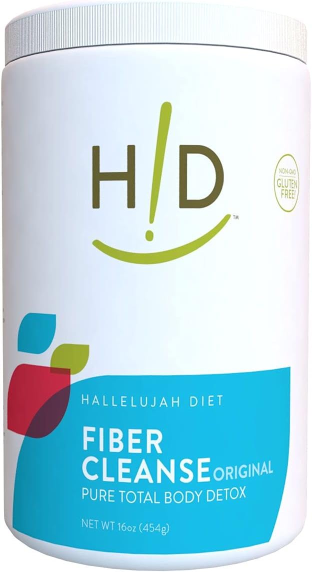 Hallelujah Diet Fiber Cleanse Powder - Pure Detox Supplement for Digestive Balance, Gut Health - 16 oz, Unflavored