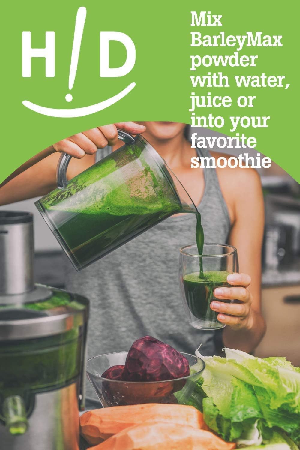 Hallelujah Diet Organic BarleyMax - Vegan Plant-Based Supplement, Barley Grass & Alfalfa Juice Powder, Original 8.5oz Bottle