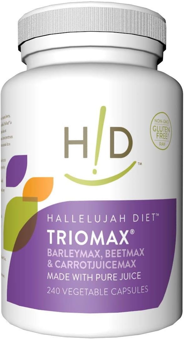 Hallelujah Diet TrioMax: Broad-Spectrum Vitamin & Antioxidant Blend, Food-Based, Vegan, 30-Day Supply, 240 Capsules