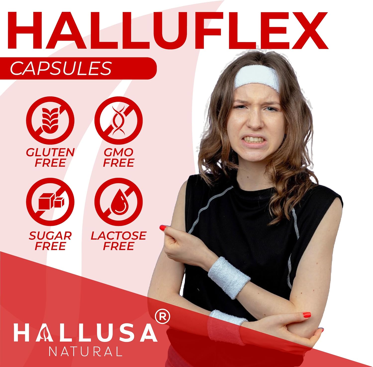 Halluflex Joint Support Supplement with Glucosamine, Chondroitin, and Collagen - Natural Formula for Women and Men - 60 Capsules
