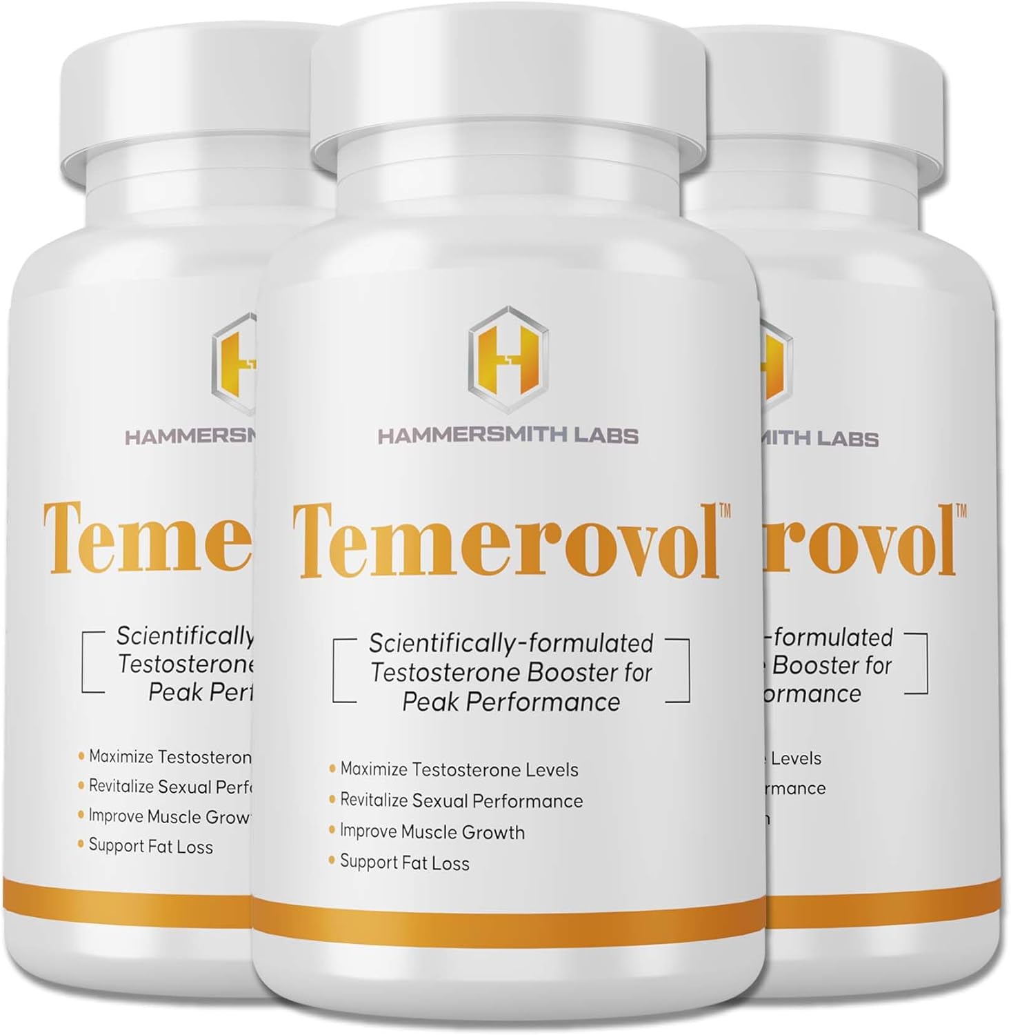 Hammersmith Labs Temerovol Male Supplement - Boosts Energy, Stamina & Sex Drive - Muscle Building Formula, 180 Capsules
