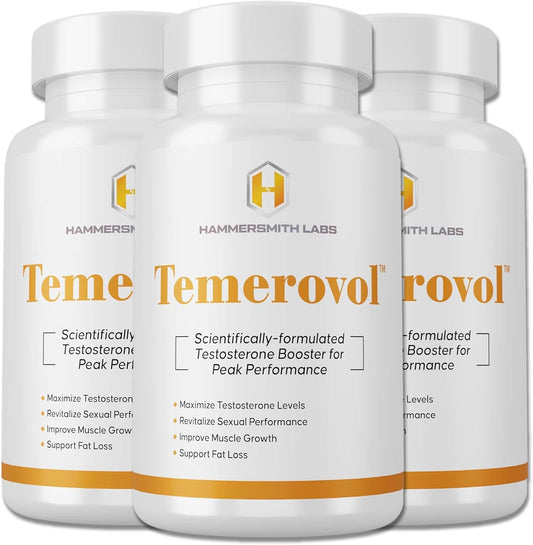 Hammersmith Labs Temerovol Male Supplement - Boosts Energy, Stamina & Sex Drive - Muscle Building Formula, 180 Capsules