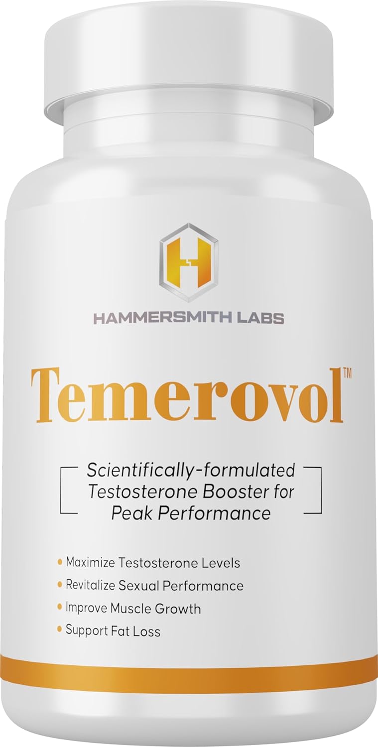 Hammersmith Labs Temerovol: Male Supplement for Energy, Strength, and Libido - Lean Muscle Builder - 60 Capsules