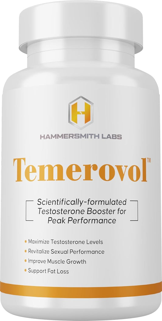 Hammersmith Labs Temerovol: Male Supplement for Energy, Strength, and Libido - Lean Muscle Builder - 60 Capsules