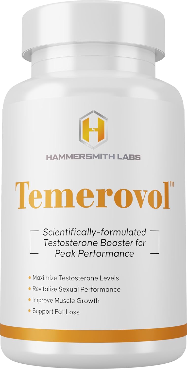 Hammersmith Labs Temerovol: Male Supplement for Energy, Strength, and Libido - Lean Muscle Builder - 60 Capsules