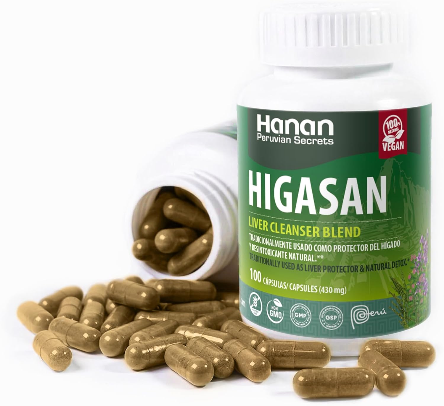 Hanan Higasan Liver Cleanser Blend Capsules - Supports Healthy Liver & Cholesterol - 100 Count (2 Pack)
