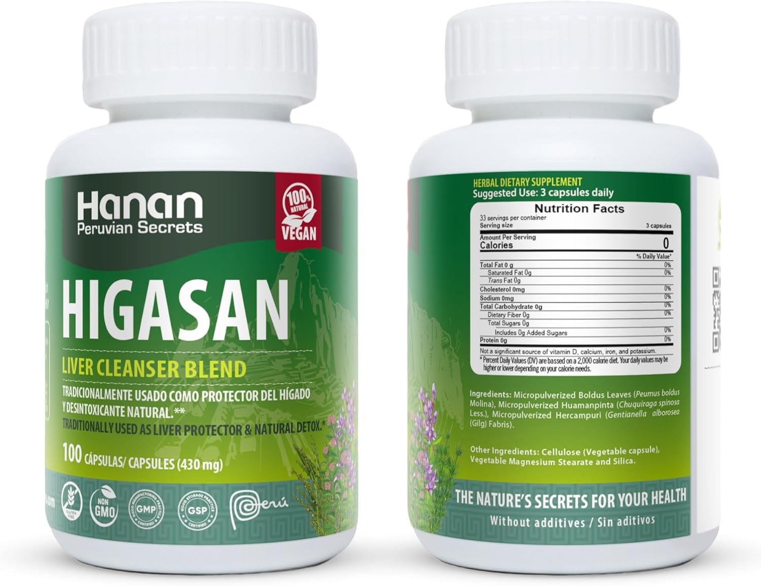 Hanan Higasan Liver Cleanser Blend Capsules - Supports Healthy Liver & Cholesterol - 100 Count (2 Pack)