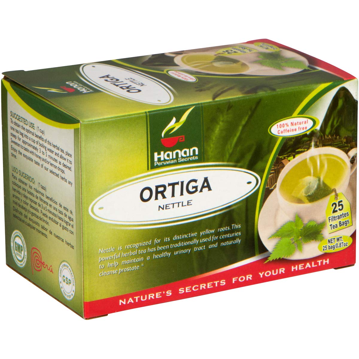 HanAn Nettle Herbal Tea - 100 Tea Bags, Stinging Nettle Root and Leaf from Peru, 2 Boxes of 50 Bags Each