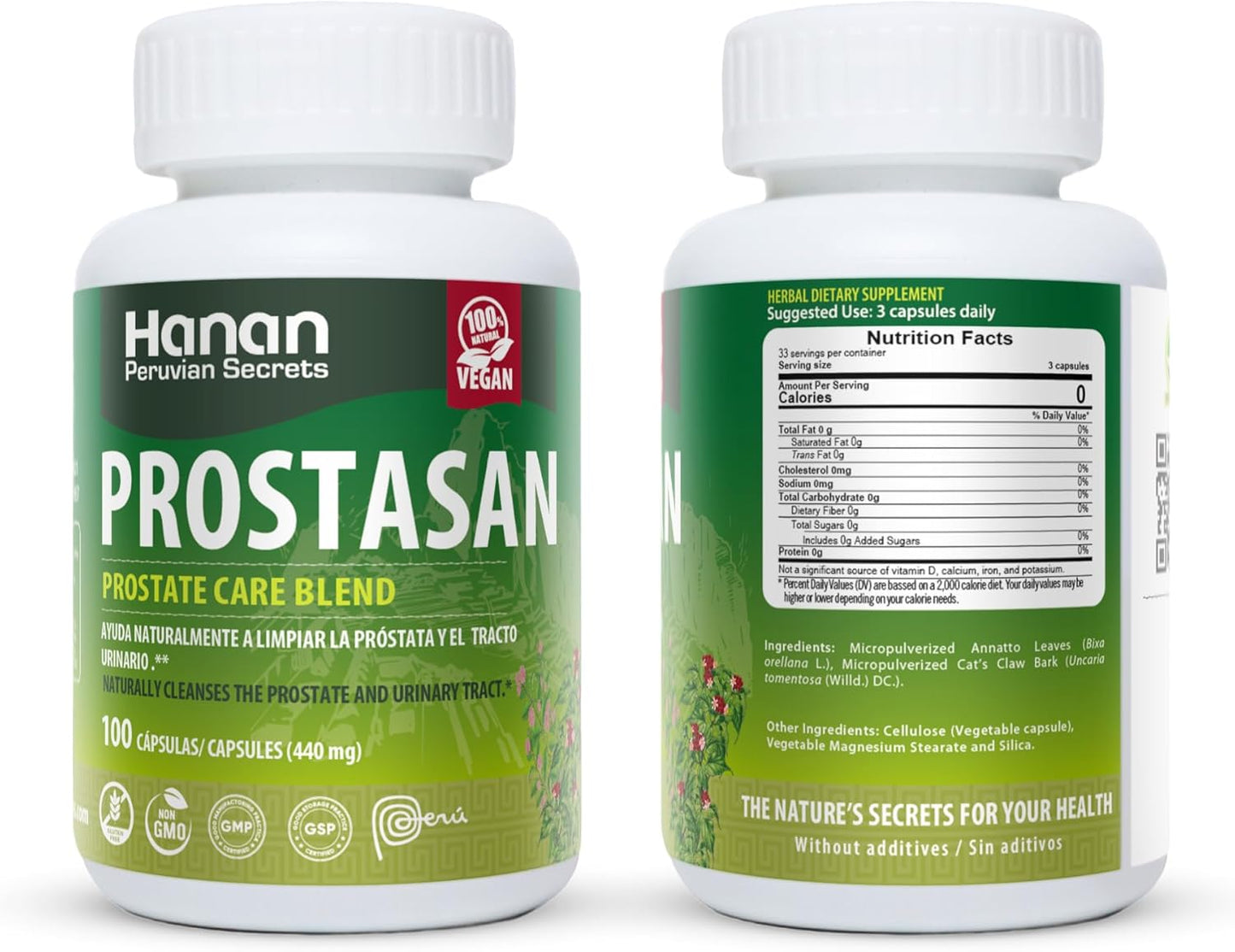 Hanan Prostasan Prostate Care Blend | 100 Capsules | Supports Prostate and Urinary Tract Health
