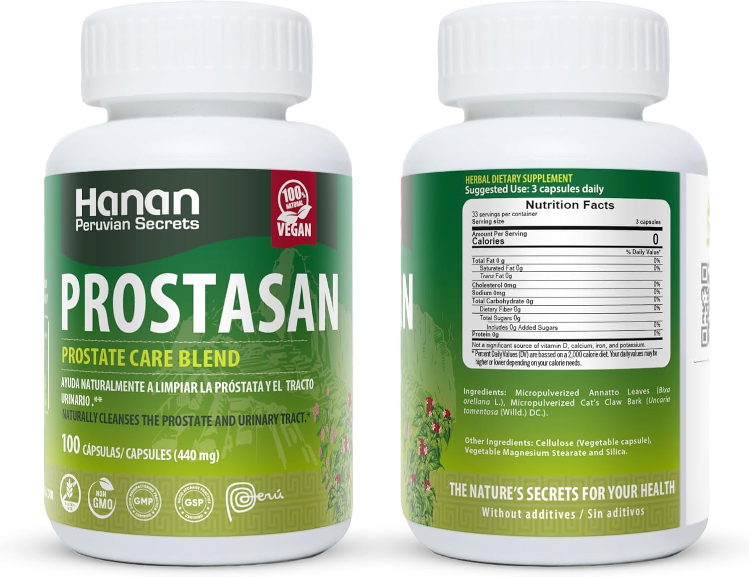 Hanan Prostasan Prostate Care Blend | 100 Capsules | Supports Prostate and Urinary Tract Health