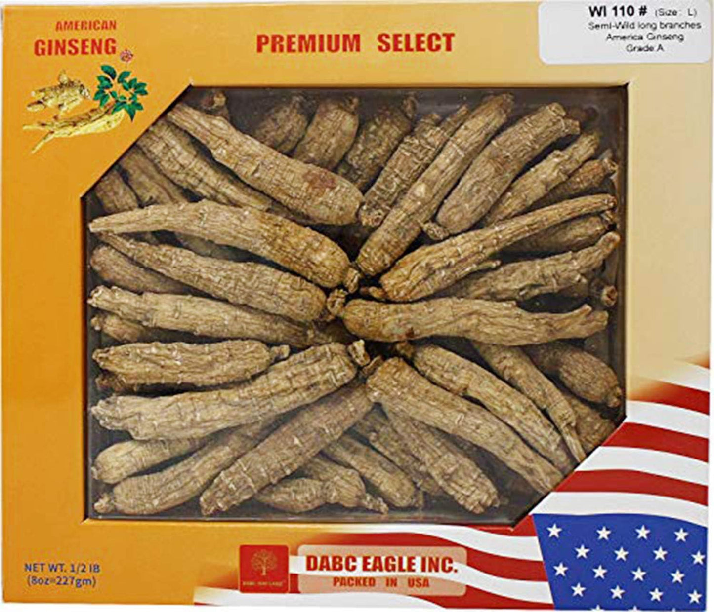 Hand-Selected American Wisconsin Farmed Ginseng Root in 8oz Box | Cultivated Wisconsin American Ginseng (227g) | Gift Box Packaged Ginseng Root