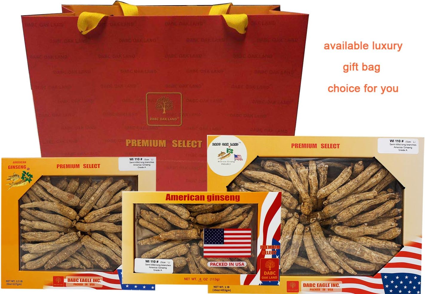 Hand-Selected American Wisconsin Farmed Ginseng Root in 8oz Box | Cultivated Wisconsin American Ginseng (227g) | Gift Box Packaged Ginseng Root