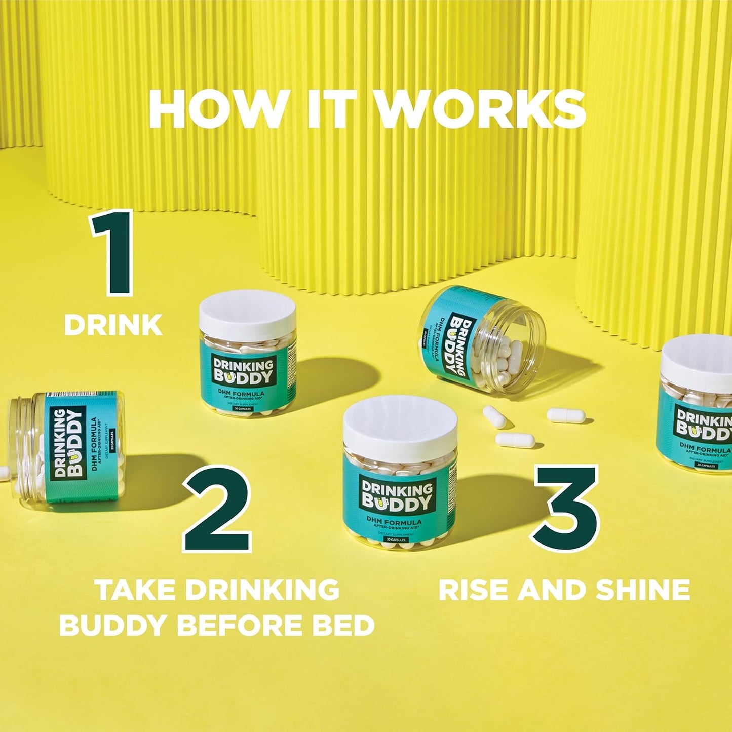 Hangover Helper (3-Pack) with DHM, Prickly Pear, Milk Thistle, and Ginger - After-Drinking Recovery Aid