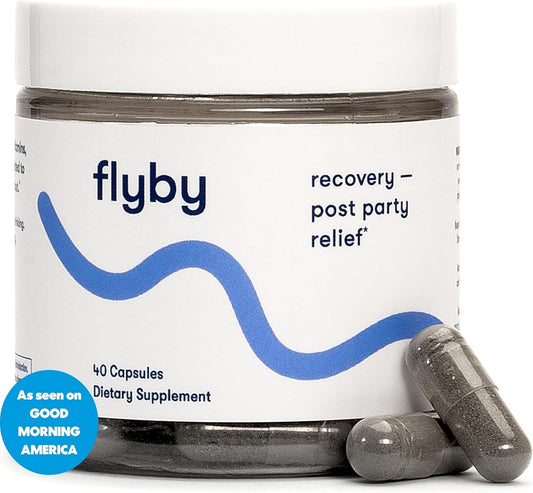 Hangover Recovery Supplement with Milk Thistle, Vitamin C, Activated Charcoal, and Apple Cider Vinegar - Pre & Post Drinking Formula (40 Count)