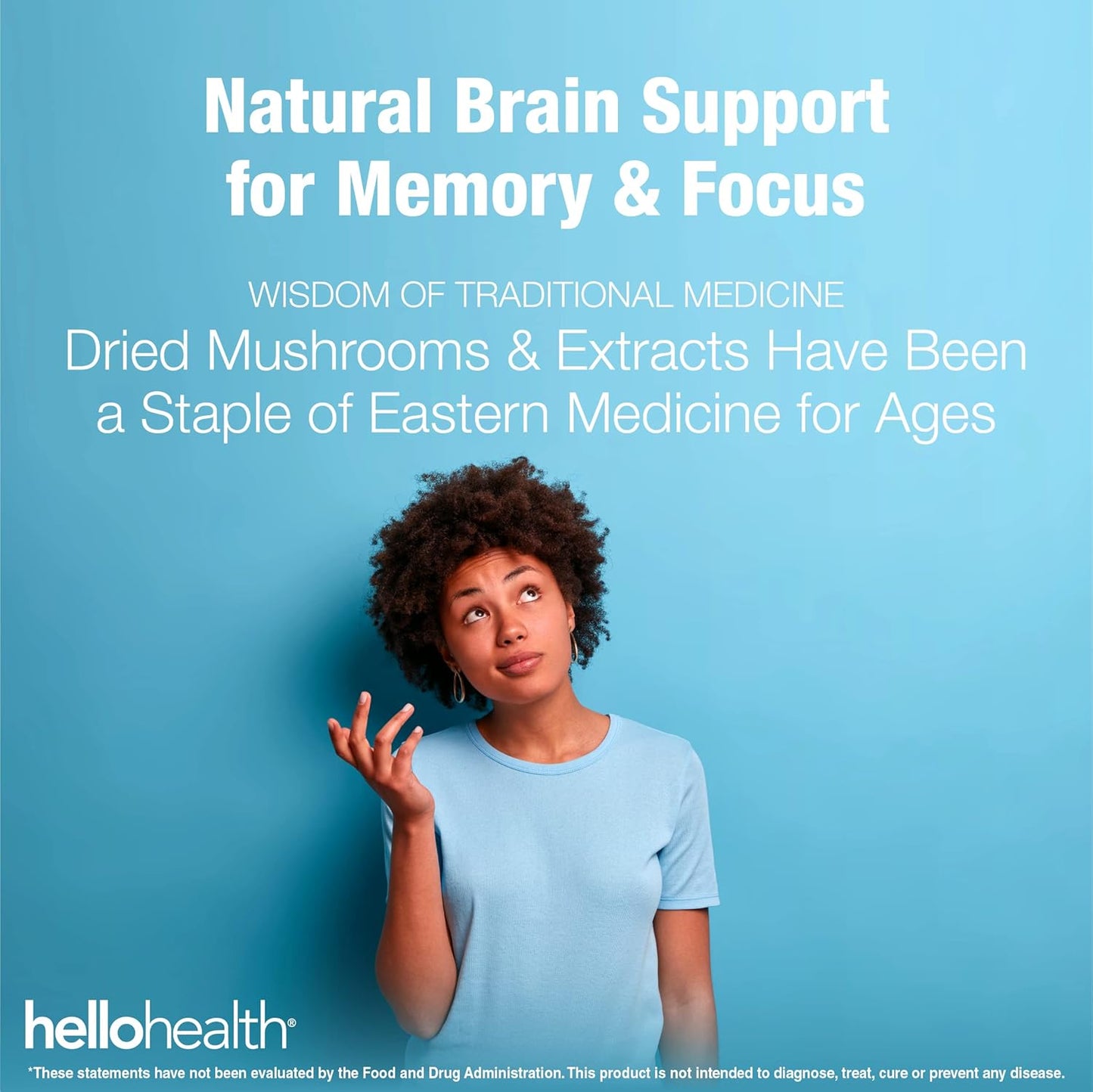 Happy Brain Mushroom Complex Nootropic Supplement with 10 Mushroom Blend for Mental Clarity, Energy, & Immune Support - 60 ct