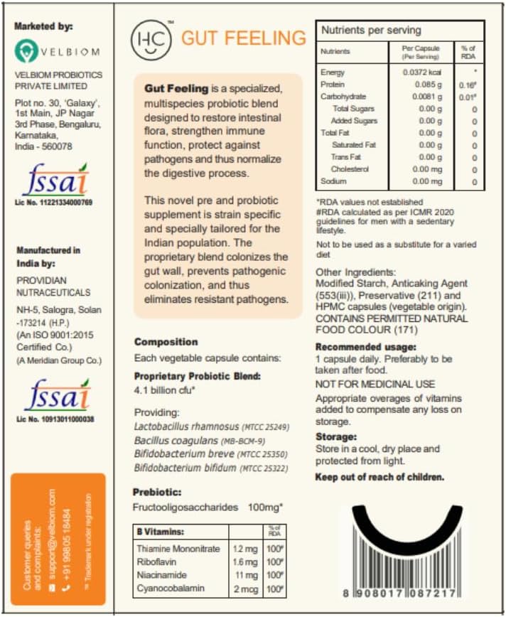 Happy Cultures Gut Health Supplement with Probiotics & B-Vitamins - 30 Veg Capsules for Digestive Health, Bloating & IBS