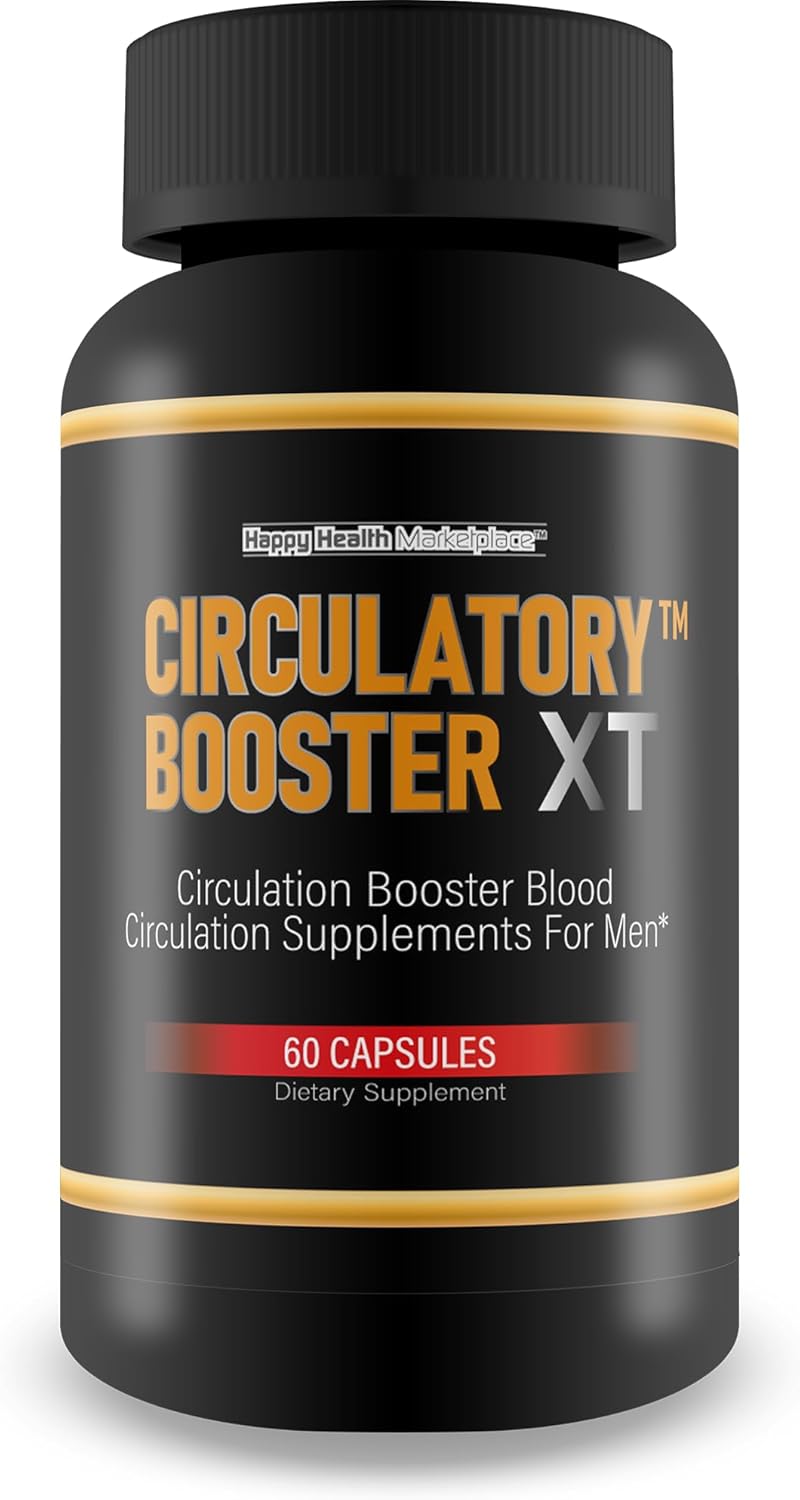 Happy Health Marketplace Circulatory Booster XT - Advanced Blood Flow Support Supplement for Men - Improve Whole Body Circulation - Boost Blood Flow with Circulation Pills