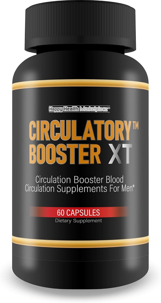Happy Health Marketplace Circulatory Booster XT - Advanced Blood Flow Support Supplement for Men - Improve Whole Body Circulation - Boost Blood Flow with Circulation Pills