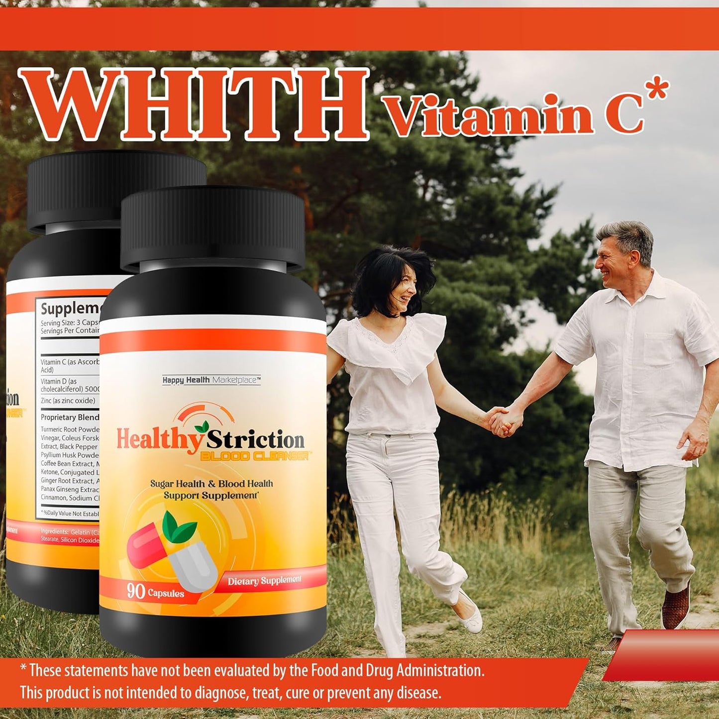 Happy Health Marketplace Healthy Striction Blood Cleanser for Sugar & Blood Balance - Circulatory Support Supplement for Blood Health & Sugar Control