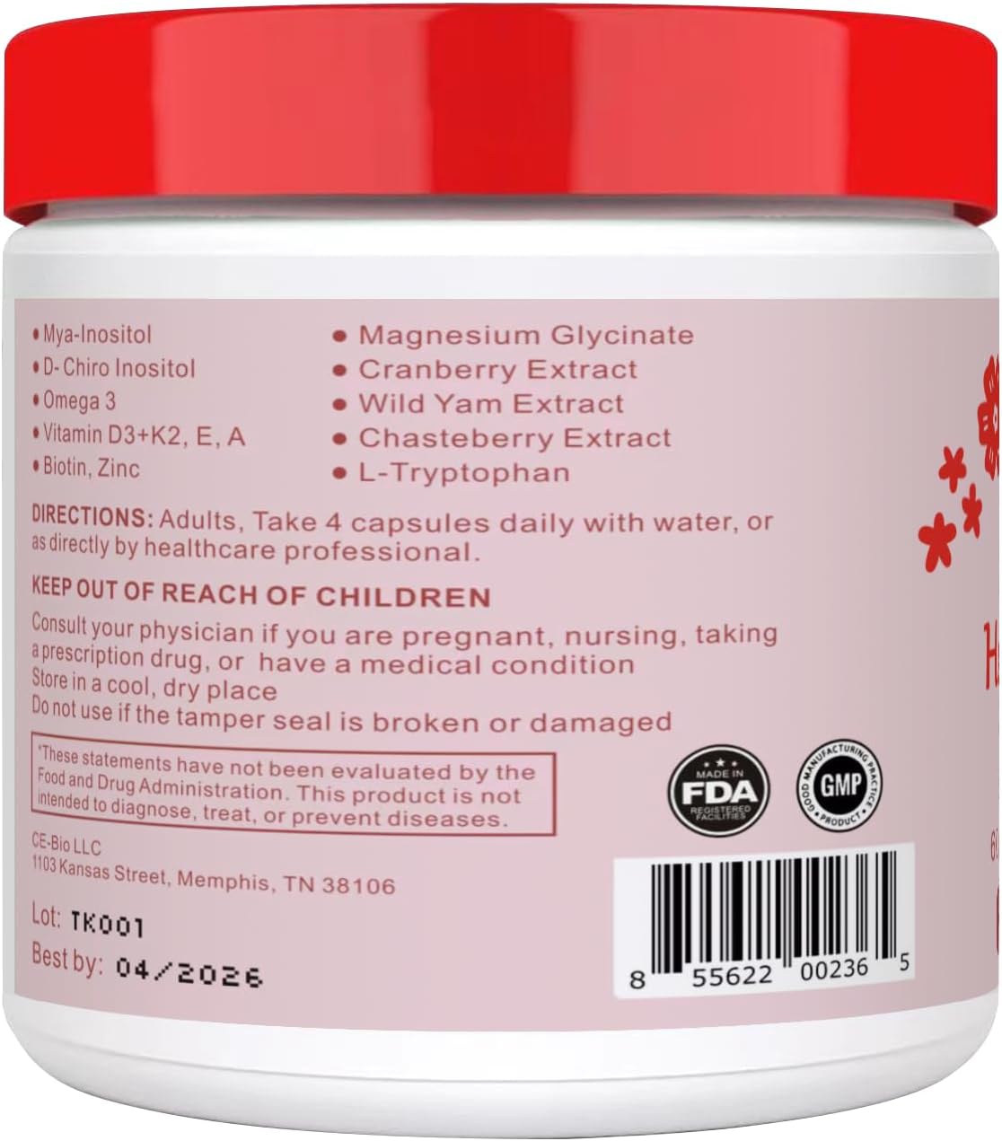 Happy Hormones & PCOS Support - Inositol Multivitamin with Myo-Inositol, Magnesium, D-Chiro Inositol, Omega 3, Vitamin D3, Zinc - 60 Capsules for Women's Health & Hormone Balance
