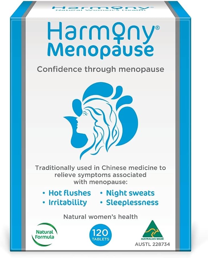 Harmony Menopause Supplements for Women - Natural Support for Hot Flashes & Irritability, 120 Tablets