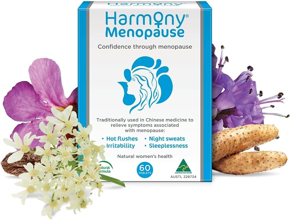 Harmony Menopause Supplements for Women - Natural Support for Hot Flashes & Irritability, 120 Tablets