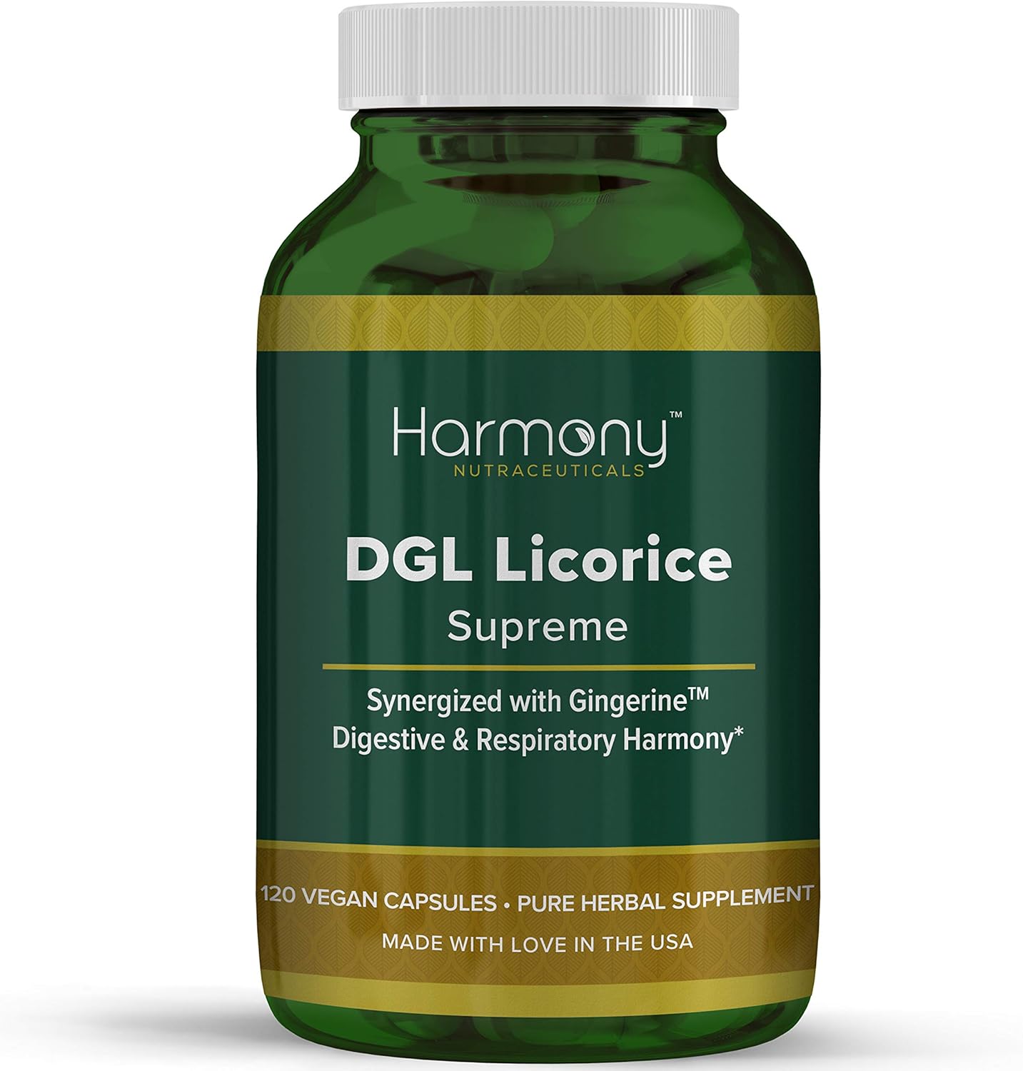 Harmony Nutraceuticals DGL Licorice Supreme Capsules - Clinical Grade, Maximum Bioavailability, 120 Vegan Capsules