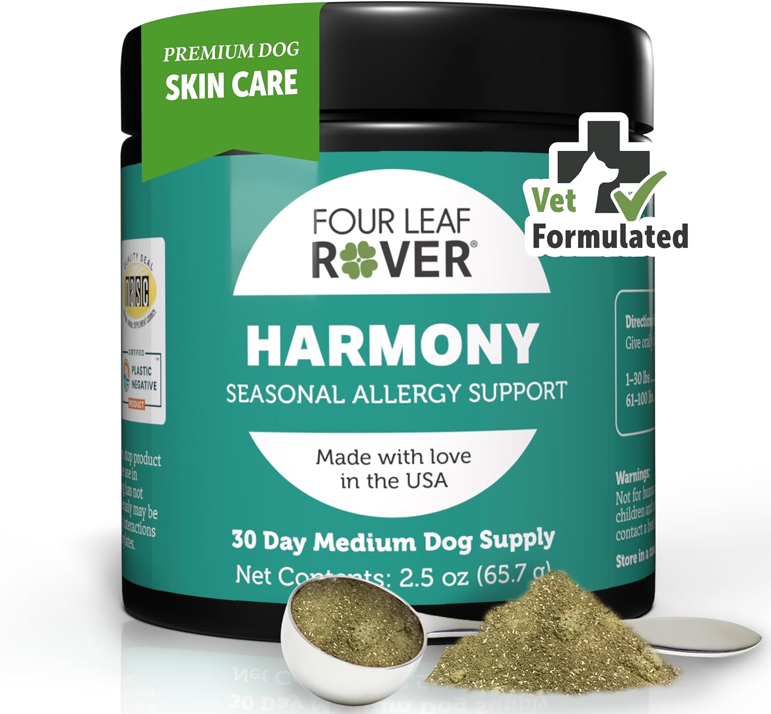 Harmony Skin & Coat Supplement for Dogs with Quercetin - Balanced Histamine Support for Allergies - Veterinarian Formulated